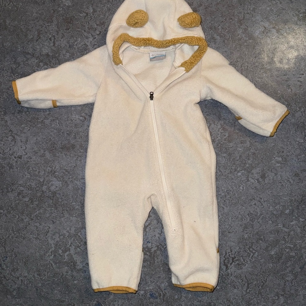 Columbia Cream Hooded Kids Bear Suit